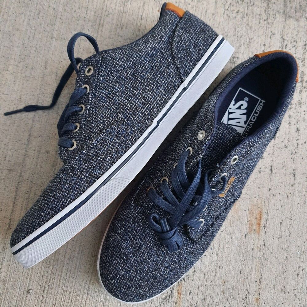 NEW VANS Atwood Deluxe Womens 8.5 Navy Brown Casual Low-top Sneakers Shoes